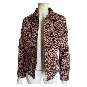 vintage:: 90s 100% Genuine Leather Leopard Print Jacket
